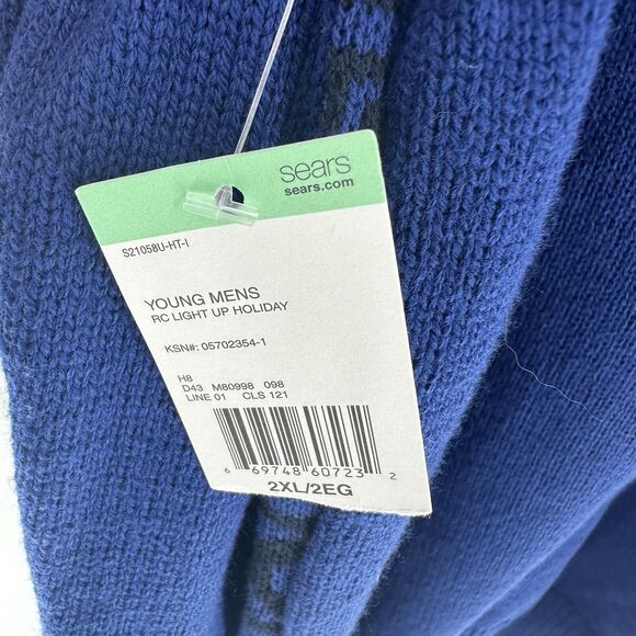 Roebuck Co Sweater Mens 2XL Blue Hanukkah We Last Eight Days Ugly Holiday NEW - Picture 12 of 13